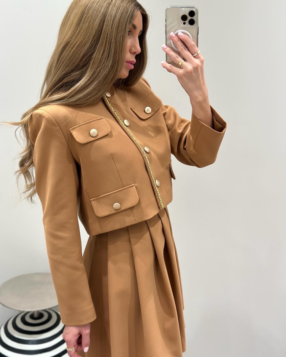 Юбка мини в карамельном цвете