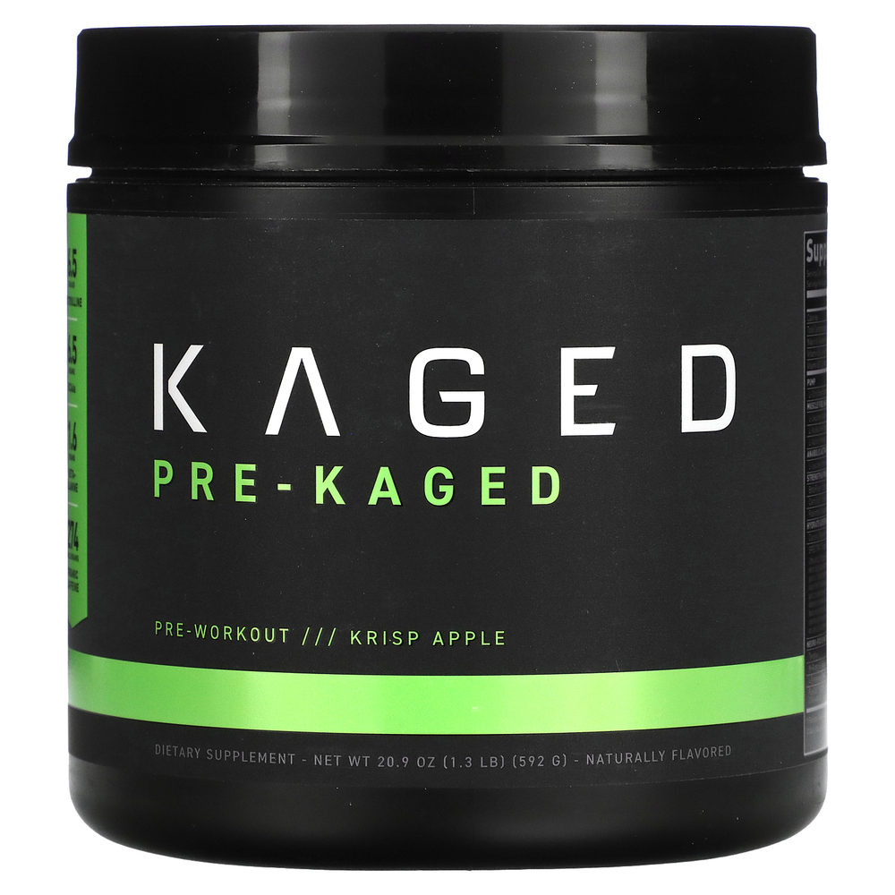 Kaged, PRE-KAGED, предтренировочный комплекс, вкус яблока, 592 г (1,3 фунта)