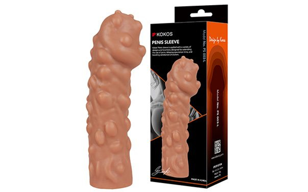 Насадка на фаллос с бугорками размер L