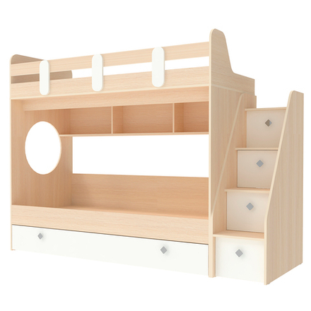 Кровать двухъярусная КарИВи Фортуна-3  Дуб Молочный Белый