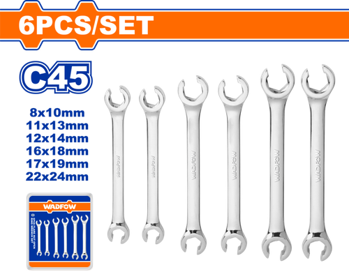 Набор разрезных ключей 6 шт (8/32) WADFOW WDS2406