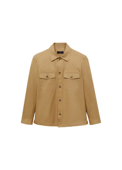 Верхняя рубашка regular fit из хлопка с карманами