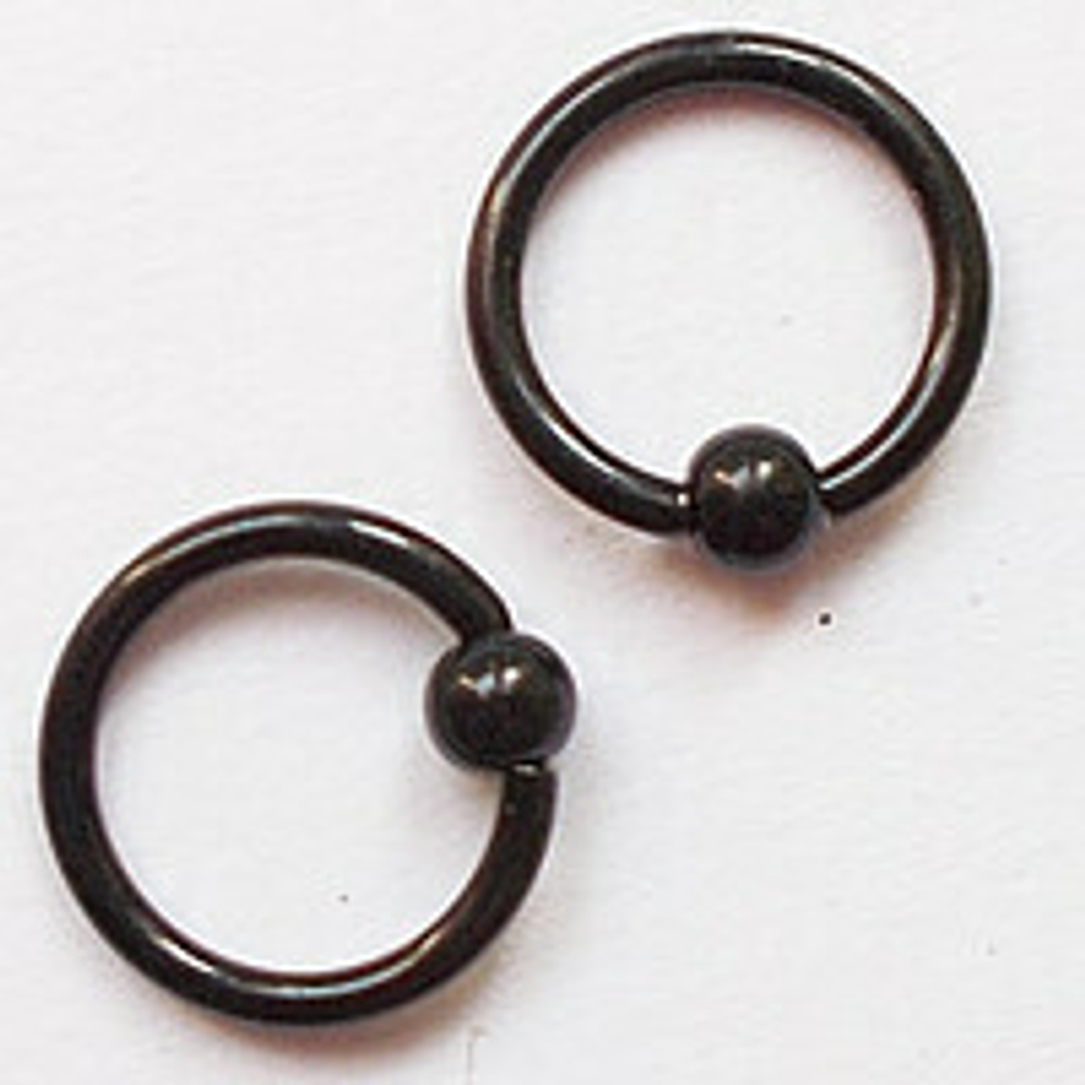 Кольцо сегментное, диаметр 10 мм с шариком 3 мм, толщина 1,2 мм. Сталь 316L, титановое покрытие.
