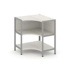 Shelf System Односекционный угловой стеллаж двухярусный SN.STMU-211 Дуб Наварра/Металл Серый 810*810