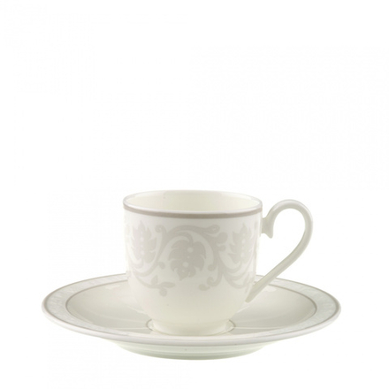 Villeroy & Boch Чашка с блюдцем серого жемчуга 100 мл для эспрессо 10-4392-1430 + 10-4392-1420