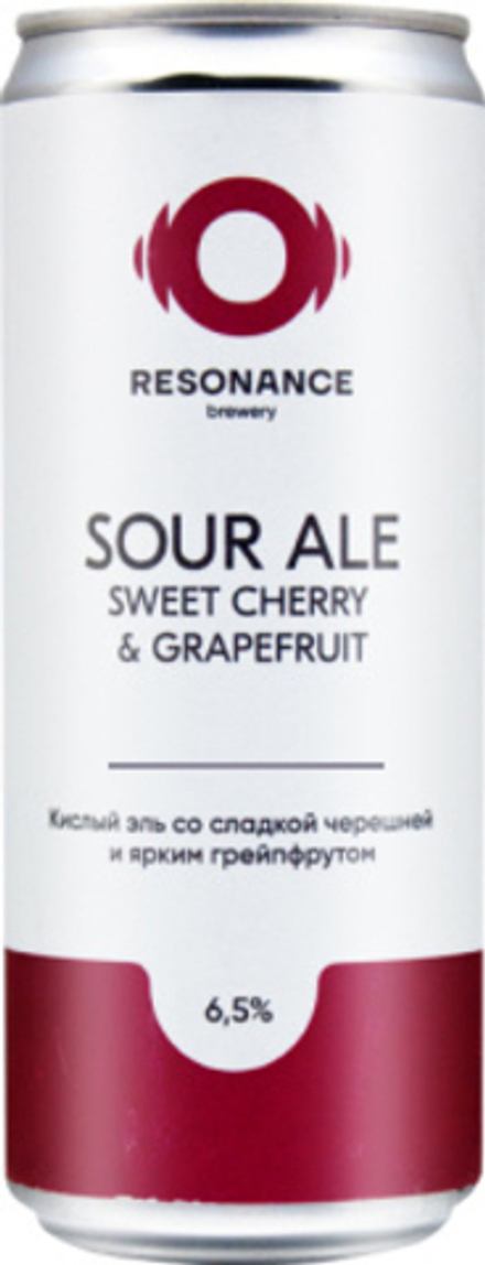 Пиво Резонанс Саур Эль Виз Свит Черри Энд Грейпфрут / Resonance Sour Ale With Sweet Cherry And Grapefruit 0.33 - банка