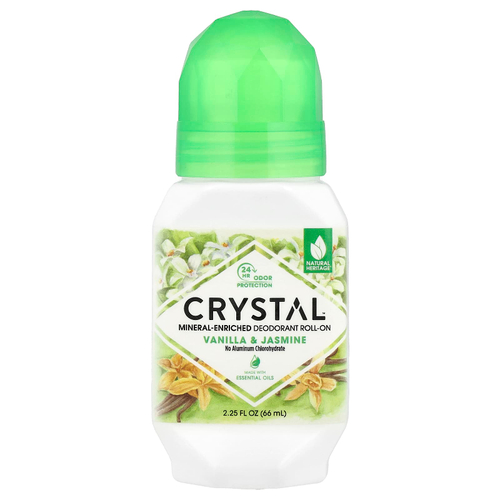 CRYSTAL, минеральный шариковый дезодорант, ваниль и жасмин, 66 мл (2,25 жидк. унции)