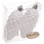 Ёлочные игрушки «Таинственное очарование» Шишки 9 см (набор 2шт), белый