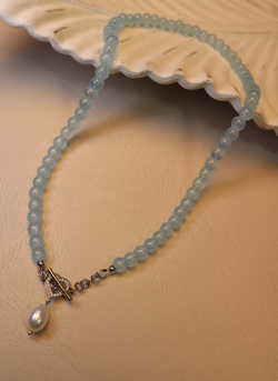 Колье из аквамарина и жемчужины «Морское сердце»