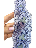 кружево на органзе вышивка шелк/хлопок/ (Франция) ш-7 см цена за 1м