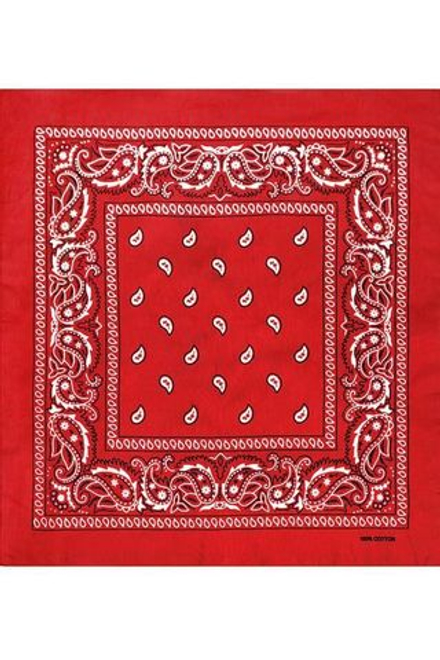 Бандана красная пейсли огурцы