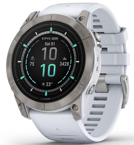Часы Garmin EPIX PRO (Gen 2) 010-02804-11 Sapphire Edition 51 мм, титановый белый, DLC