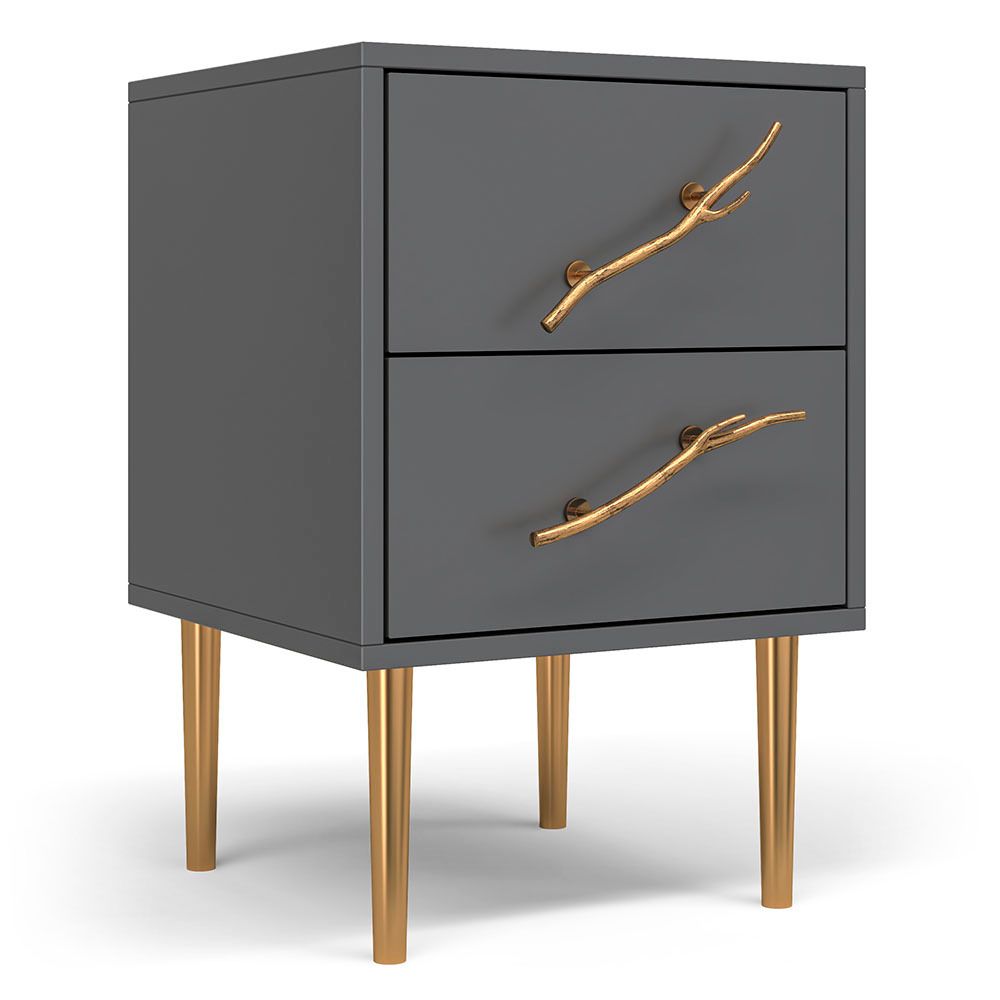 Тумба Арт Стайл с 2-мя ящиками Серый Амбер