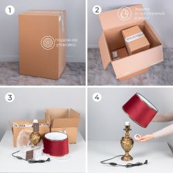 Настольная лампа Флер де Лис Айври с абажуром Тюссо Vatican (Ватикан) Крем