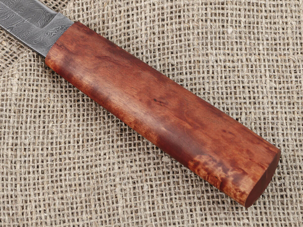 Нож Ханты-Манси, Дамасская сталь, рукоять мореная карельская берёза