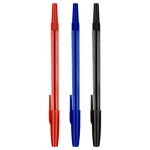 Набор шариковых ручек СТАММ "049", 3 цвета, 0,7 мм, европодвес