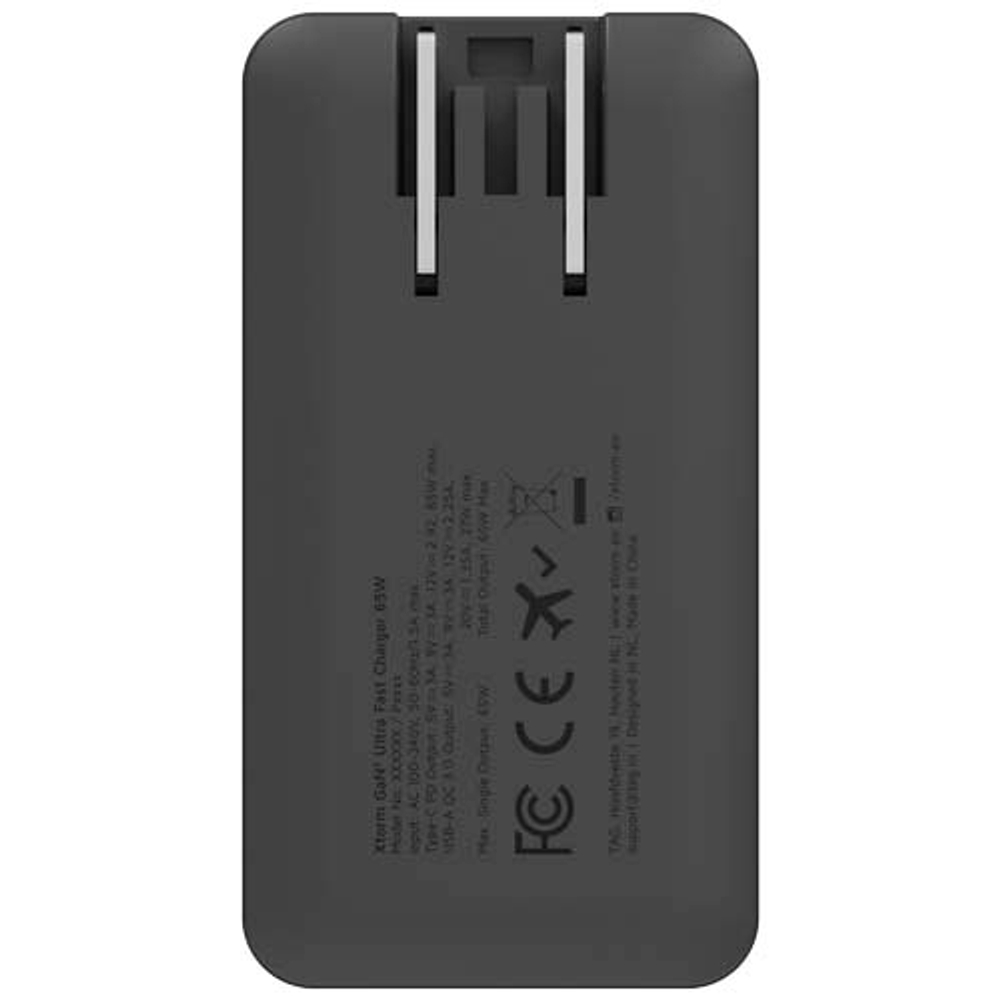 Зарядное устройство для быстрой зарядки Xtorm мощностью 65 Вт с набором из кабеля и дорожного чехла