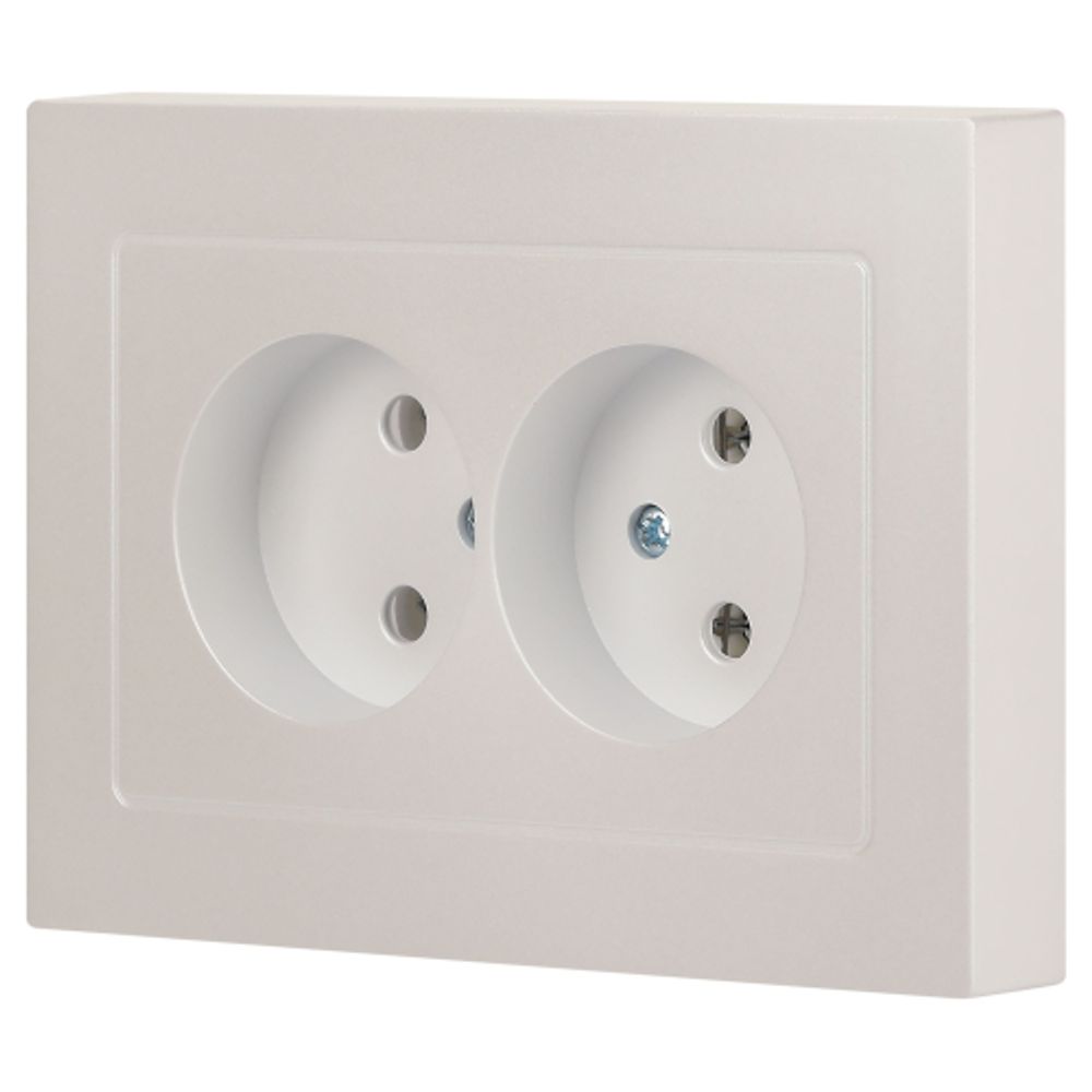 Розетка Intro Accent 6-204-06 двойная 2х2P 16А-250В IP20 СУ AL/CU перламутр