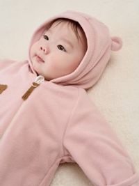 Комбинезон флисовый с закрытой ножкой "Роза" 0+