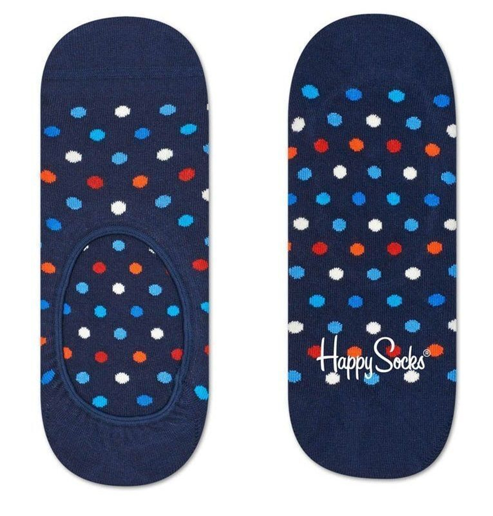 Носки-следки Dot Liner Sock в цветной горошек (Размер: 25) (Цвет: синий)