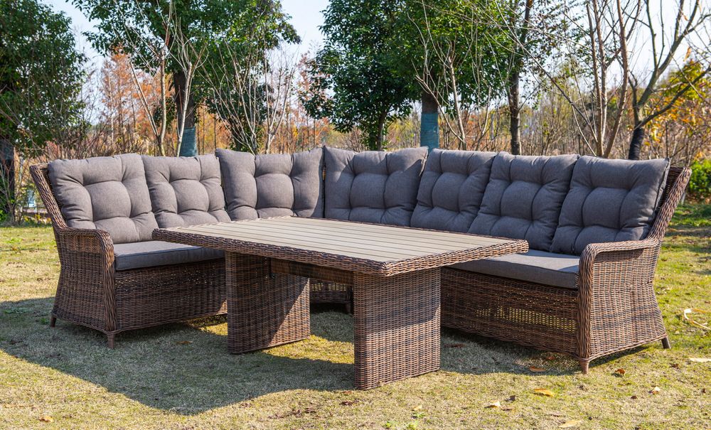 "Бергамо" плетеный обеденный стол, цвет коричневый