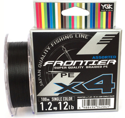 Шнур YGK FRONTIER ASSORTED X4 100m (мультиколор) #0.6/0.128mm 6lb/2.7kg