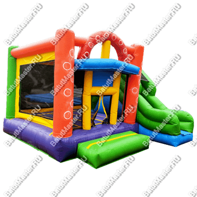 Детский надувной батут "Радужный домик" 4*3,5*2,7 м