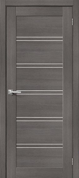 Межкомнатная дверь экошпон Bravo Порта-28 grey veralinga остеклённая