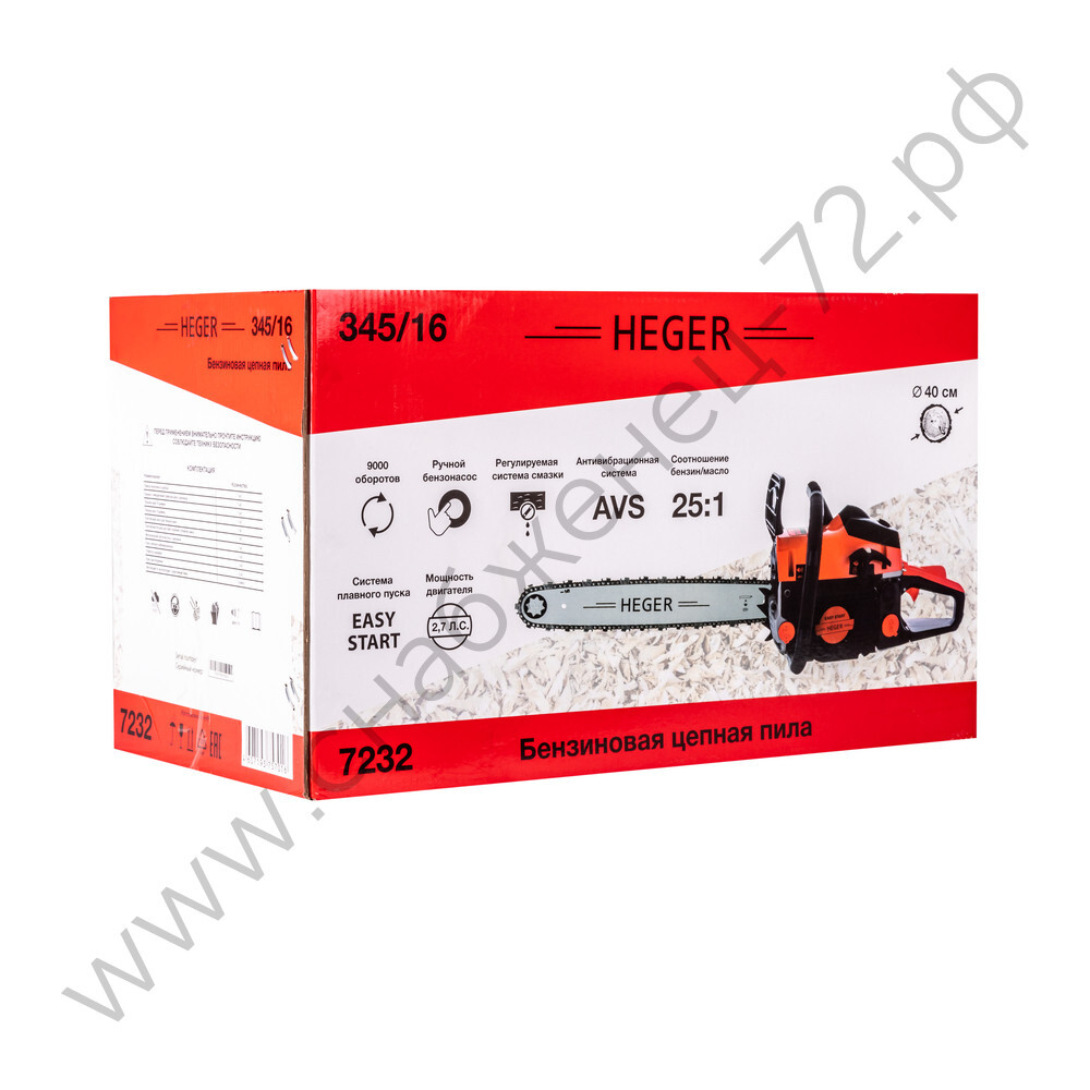 Бензиновая цепная пила HEGER 345/16