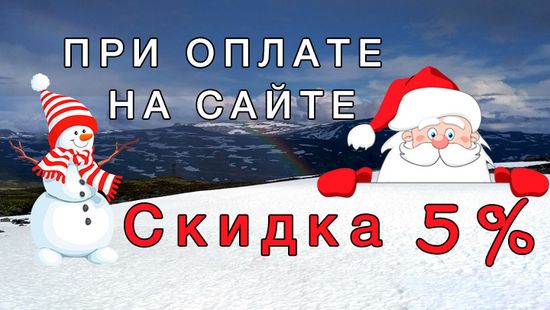 Новогодние скидки: -5% за оплату на сайте!