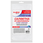 Салфетка из МИКРОФИБРЫ 40х80 см WHITE ULTRA DENSE OVERLOCK белая 280 г/м2 LAIMA HOME (5 штук в упаковке)
