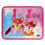 Папка А4 "Милые корги" пластик, с ручками, ширина 8см