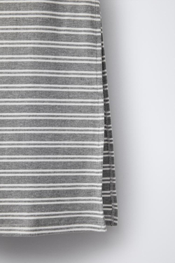 ZARA ЮБКА МИДИ В ПОЛОСКУ В РУБЧИК, СЕРЫЙ С МЕЛАНЖЕВЫМ ЭФФКТОМ