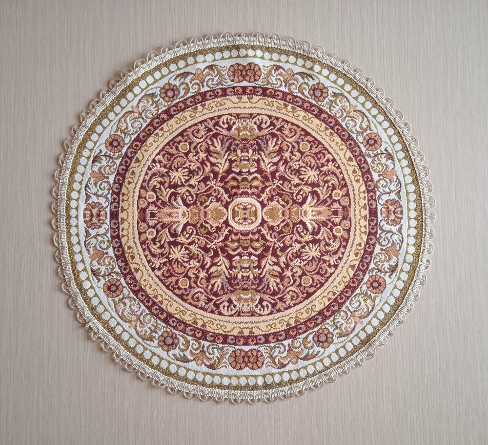 Набор декоративных гобеленовых салфеток Византия (1 шт D 54см+6 шт d 20см)