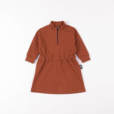 Sporty sweater dress - Terracotta
