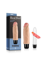 Небольшой вибратор с рельефной головкой Lovetoy Real Feel 6.5" (Цвет: телесный)