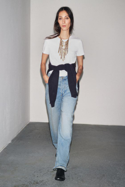 ZARA ДЖИНСЫ BAGGY С НИЗКОЙ ПОСАДКОЙ — ZW COLLECTION, СИНИЙ