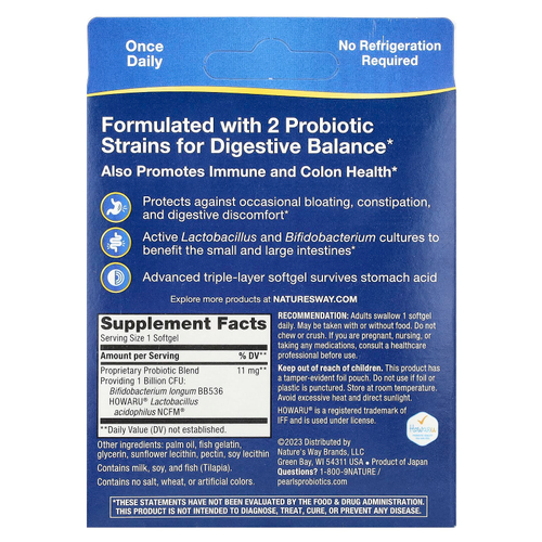 Nature's Way, Пробиотический жемчуг Acidophilus, 1 млрд КОЕ, 90 мягких таблеток