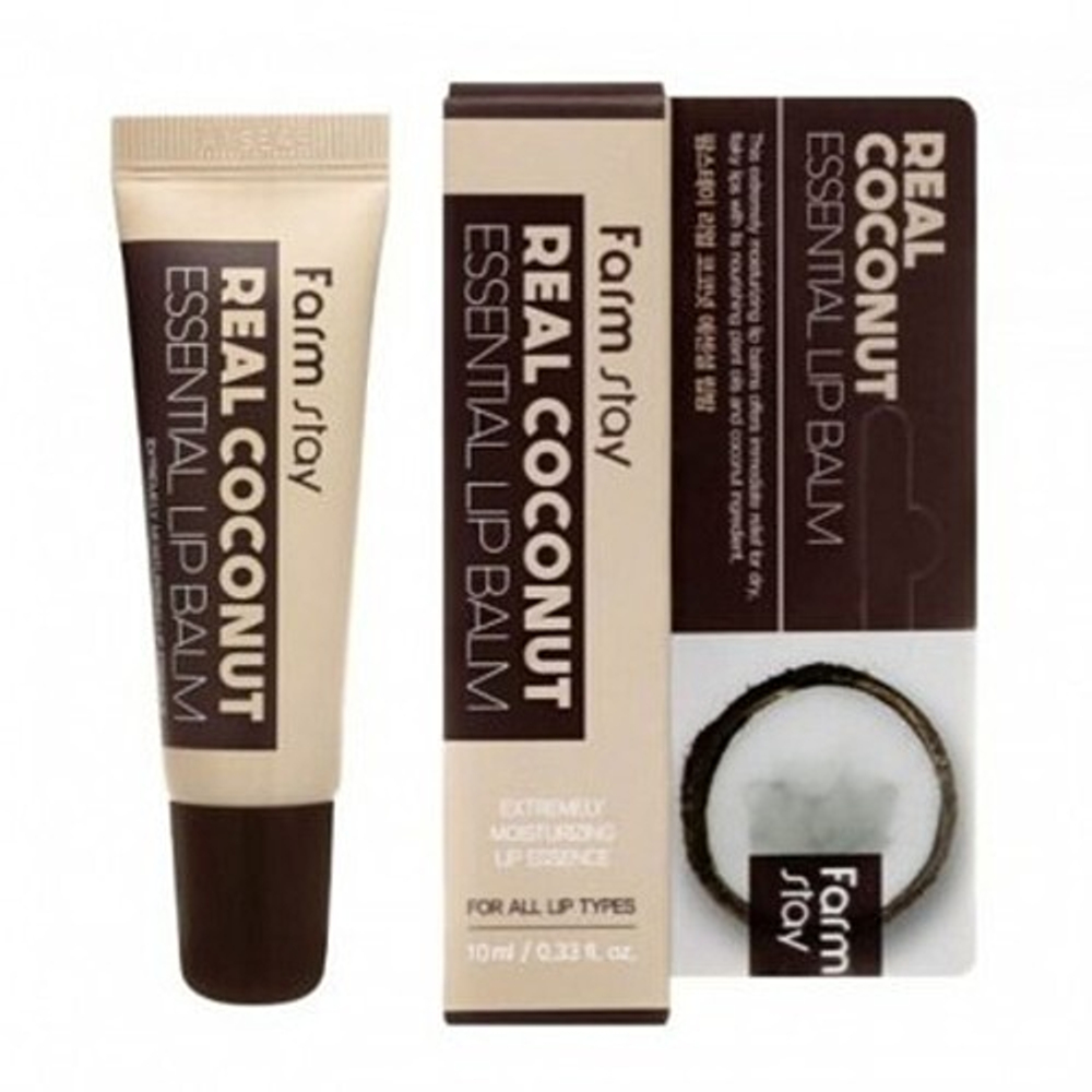 [Farm Stay] Real Coconut Essential Lip Balm - Кокосовый питательный бальзам для губ, 10 мл