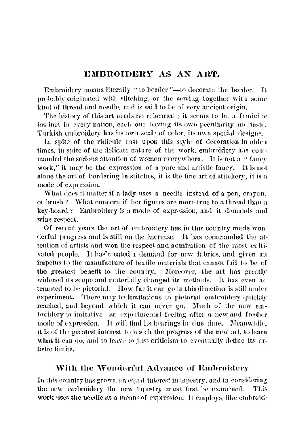 A Lady Book on art Embroidery | G. C. Perkins