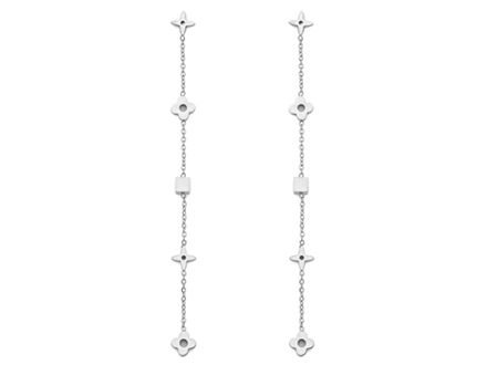 Серьги-гвоздики "Клевер" 93мм, сталь