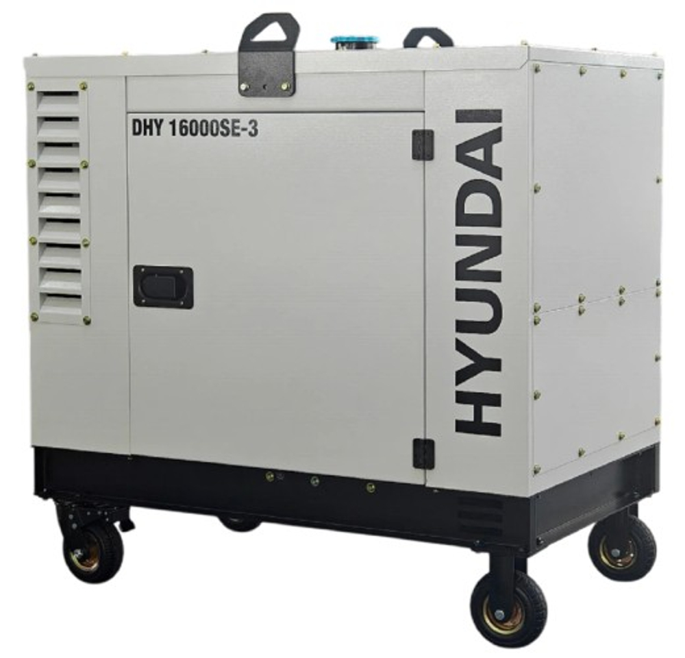 Электростанция дизельная с воздушным охлаждением HYUNDAI DHY 16000SE-3 в кожухе