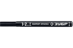 Маркер-краска ЗУБР Профессионал МК-200 круглый наконечник, 1-2 мм, черный 06326-2