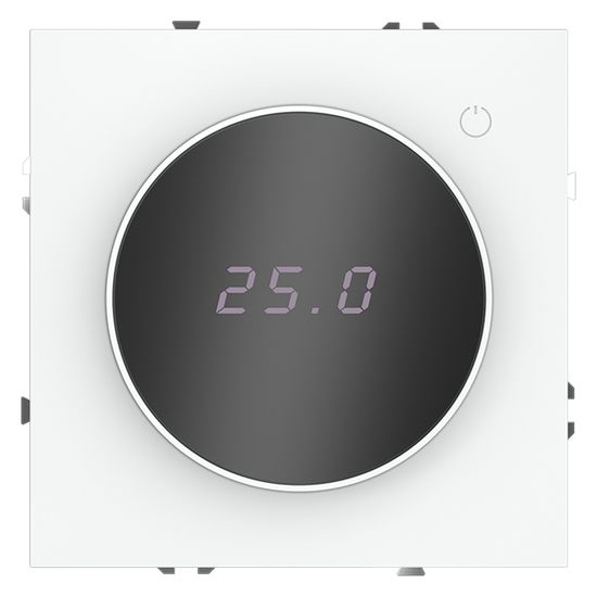 Терморегулятор электронный VOLTUM S70 с индикацией и датчиком, для теплого пола, (белый матовый)