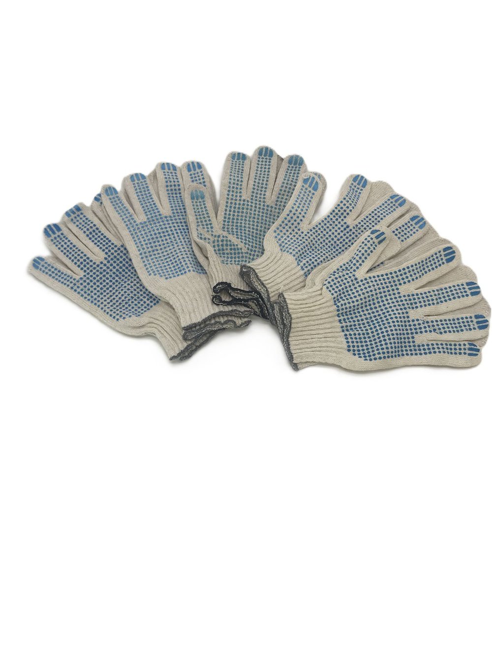 Перчатки х-б 4-х ниточные с ПВХ пачка 5 пар