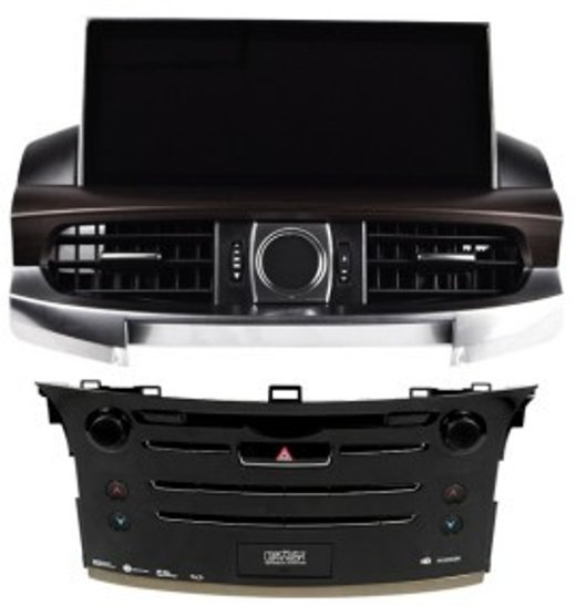 Магнитола + пластик для обновления салона Lexus LX570 2007-2015 в рестайлинг 2016-2021 - Carmedia DAFT-2770-S10 монитор 12.3" на Android 10, Carplay, 4G-SIM слот, 6/128ГБ