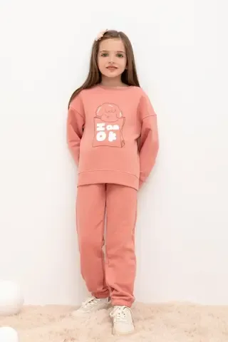 брюки  для девочки  КР 400458/персиковая карамель к429