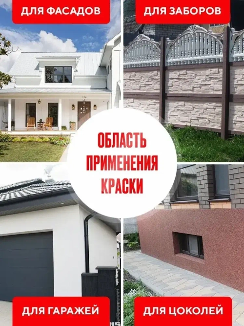 PROCTO Краска фасадная для наружных работ белая акриловая для стен 14 кг