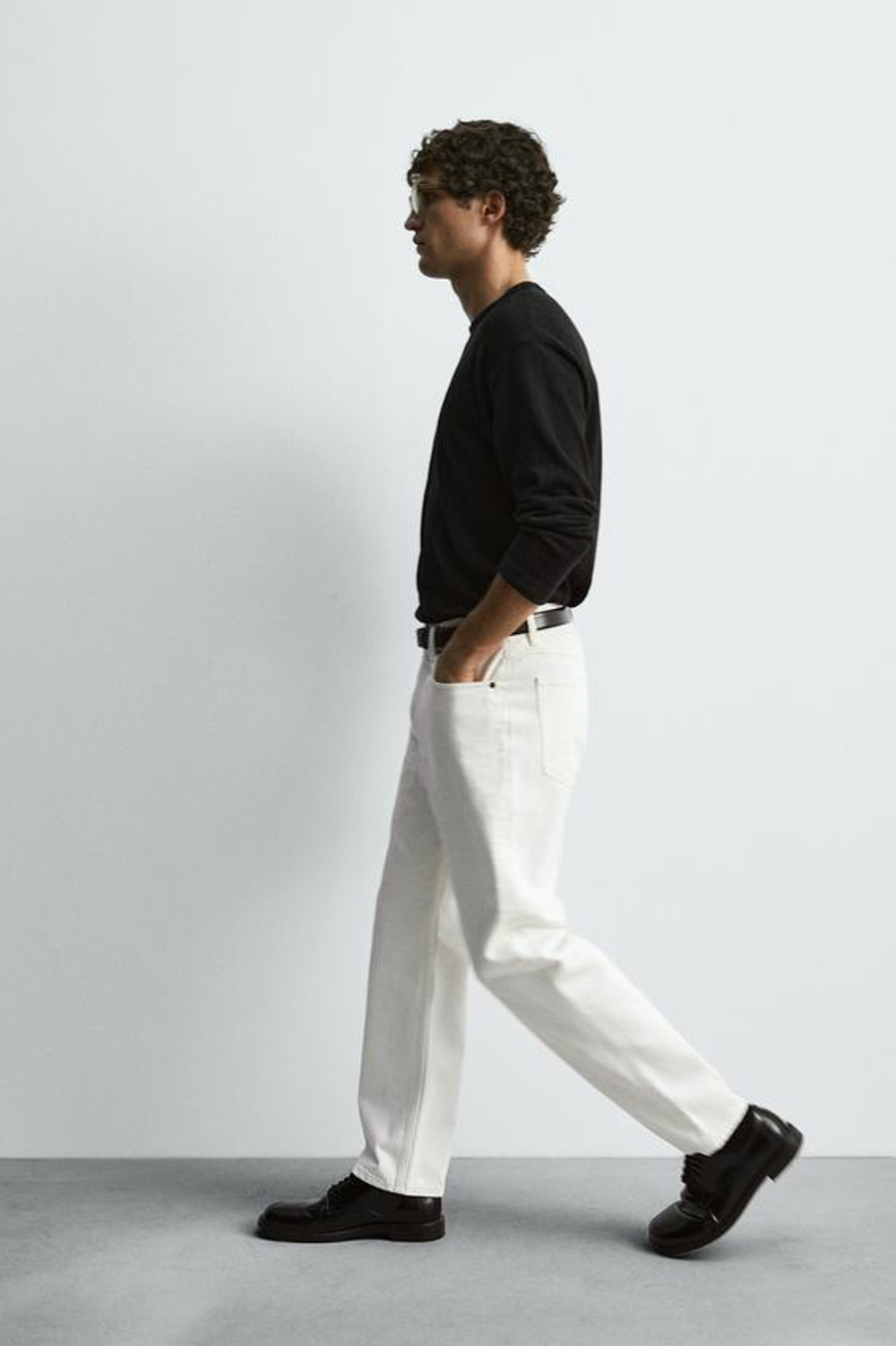 ZARA ДЖИНСЫ STRAIGHT ДЛИНОЙ ДО ЩИКОЛОТКИ, БЕЛЫЙ