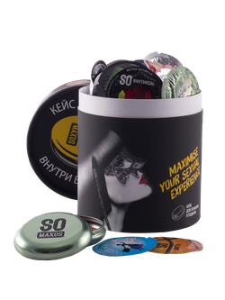 Презервативы MAXUS SO MUCH SEX SPECIAL в черном тубусе, точечно-ребристые, 100 шт